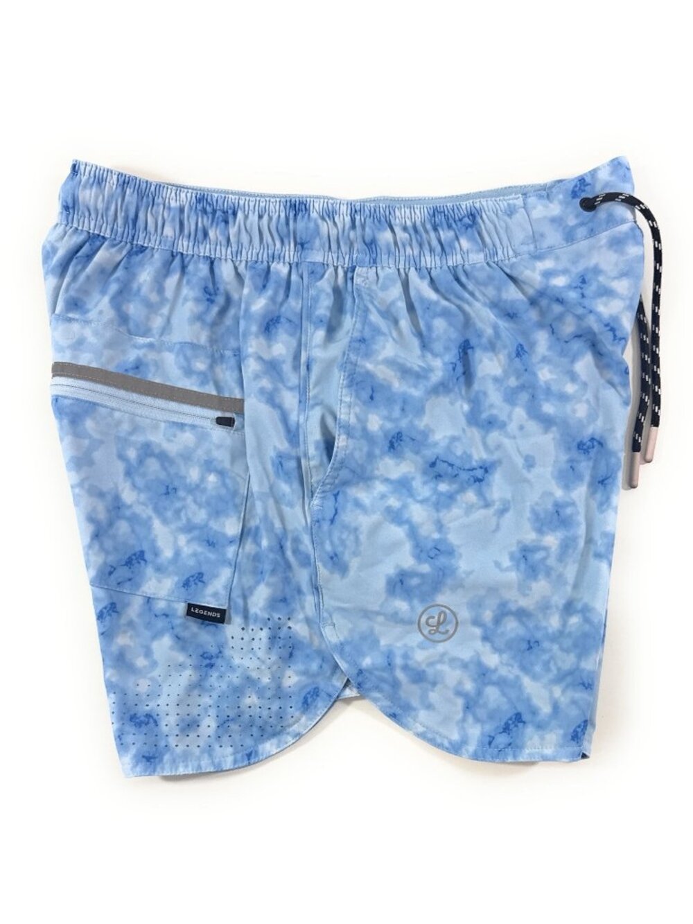 Legends Mens Luka Lined Shorts 5” Size Medium Athletic Gym Running Blue Print